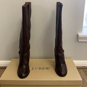 J. Crew Tenley Vachetta High Heel Boots size 9.5 Extended calf